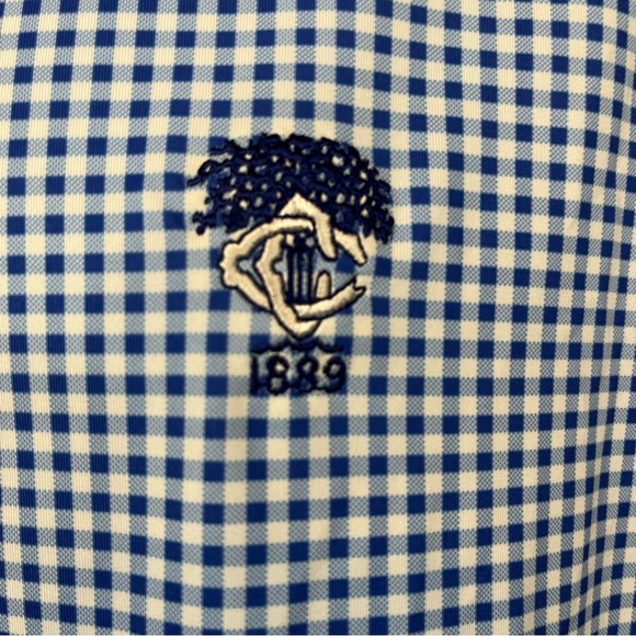 Donald Ross Sport Blue Check Short Sleeve Polo - Picture 5 of 9